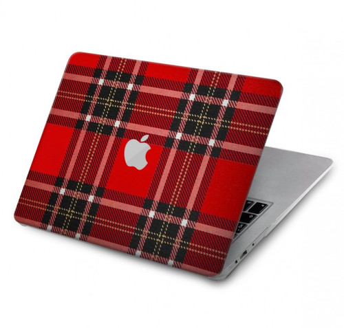 W2374 Motif Tartan Rouge Etui Coque Housse pour MacBook Air 13″ - A1369, A1466