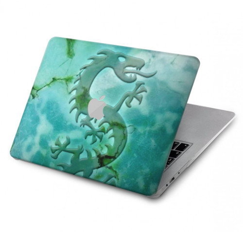 W2653 Dragon Vert Turquoise Pierre Graphique Etui Coque Housse pour MacBook Air 13″ - A1369, A1466