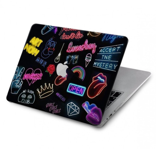 W3433 Néon graphique millésimé Etui Coque Housse pour MacBook Air 13″ - A1369, A1466