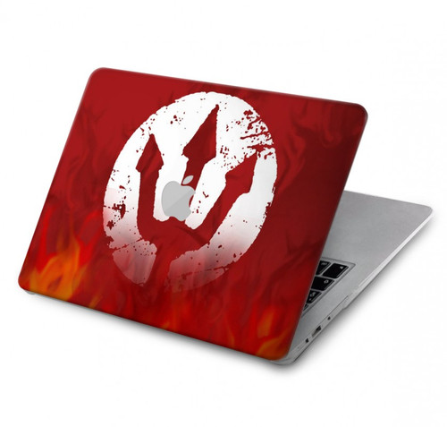 W2803 Feu Rouge Diable Lance Symbole Etui Coque Housse pour MacBook Air 13″ - A1932, A2179, A2337