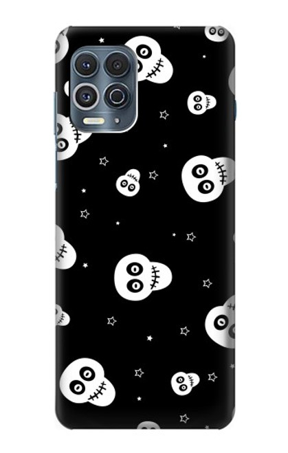 W3261 Sourire Crâne Motif Halloween Etui Coque Housse et Flip Housse Cuir pour Motorola Edge S