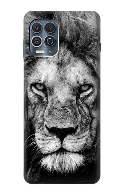 W3372 Lion Visage Etui Coque Housse et Flip Housse Cuir pour Motorola Edge S