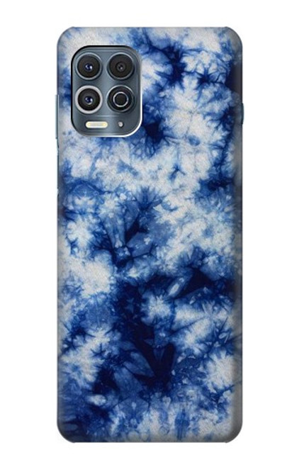 W3439 Tissu Indigo Tie Dye Etui Coque Housse et Flip Housse Cuir pour Motorola Edge S