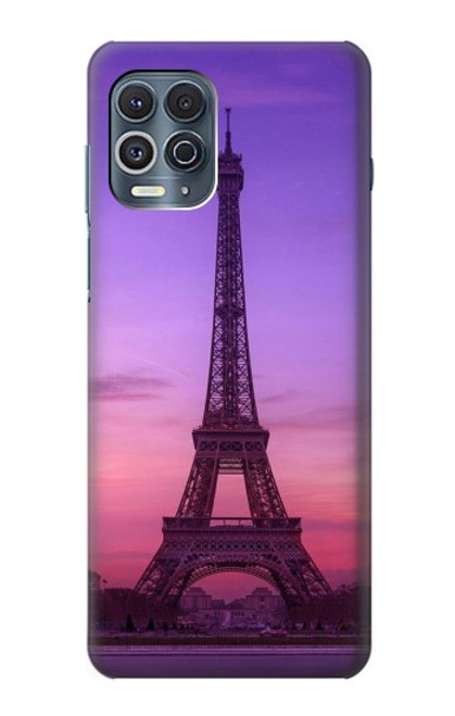 W3447 Paris Eiffel Le coucher du soleil Etui Coque Housse et Flip Housse Cuir pour Motorola Edge S