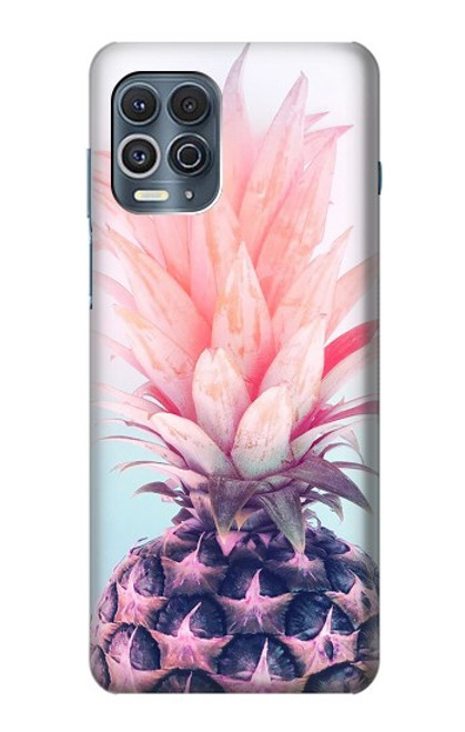 W3711 Ananas rose Etui Coque Housse et Flip Housse Cuir pour Motorola Edge S