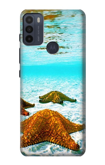 W1679 Étoile de mer plage de la mer Etui Coque Housse et Flip Housse Cuir pour Motorola Moto G50