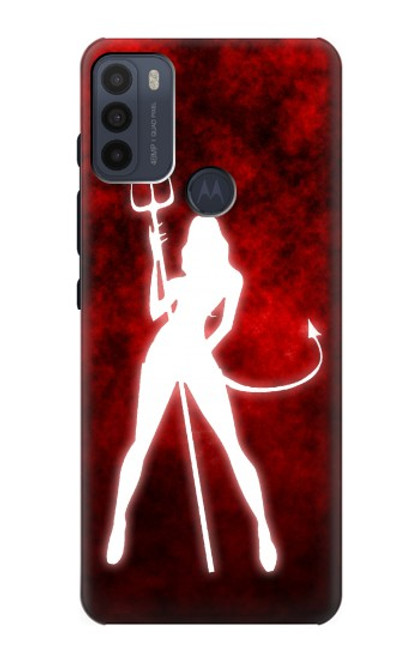 W2455 Sexy Fille du Diable Etui Coque Housse et Flip Housse Cuir pour Motorola Moto G50