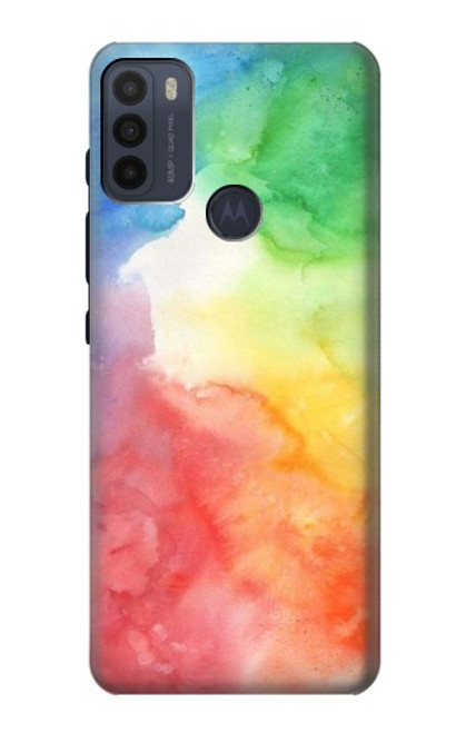 W2945 Aquarelle colorée Etui Coque Housse et Flip Housse Cuir pour Motorola Moto G50