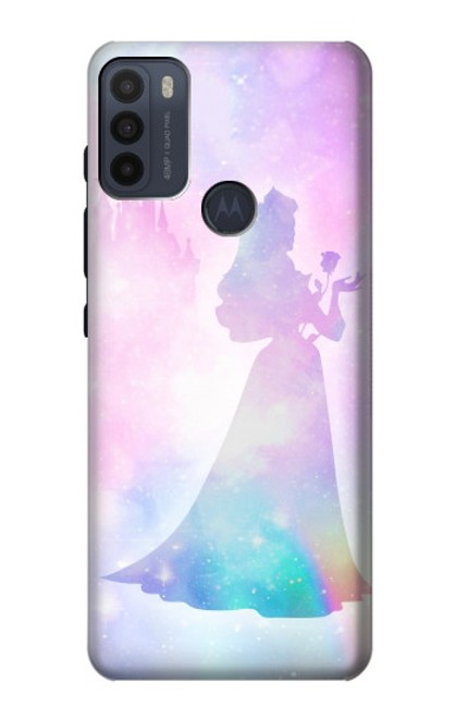 W2992 Princesse Pastel Silhouette Etui Coque Housse et Flip Housse Cuir pour Motorola Moto G50