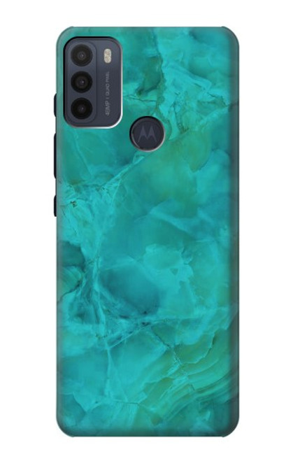 W3147 Aqua Marbre Pierre Etui Coque Housse et Flip Housse Cuir pour Motorola Moto G50