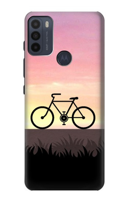 W3252 vélo Coucher de soleil Etui Coque Housse et Flip Housse Cuir pour Motorola Moto G50