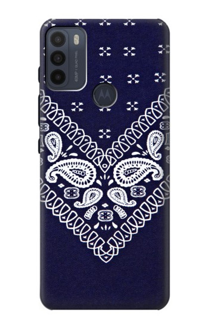 W3357 Marine Bleu Bandana Motif Etui Coque Housse et Flip Housse Cuir pour Motorola Moto G50