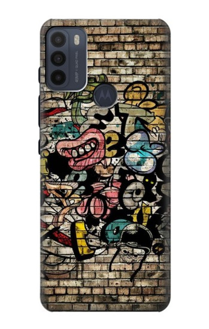 W3394 Graffiti mur Etui Coque Housse et Flip Housse Cuir pour Motorola Moto G50