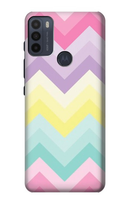 W3514 Arc en ciel Zigzag Etui Coque Housse et Flip Housse Cuir pour Motorola Moto G50