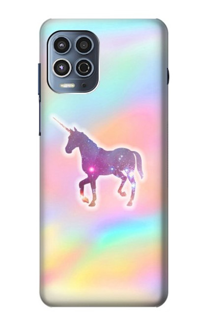 W3203 Arc en ciel Licorne Etui Coque Housse et Flip Housse Cuir pour Motorola Moto G100