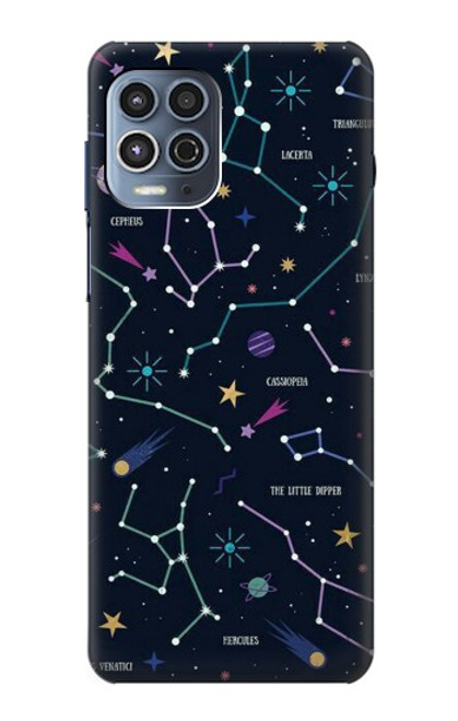 W3220 Carte Zodiaque étoiles Constellations Etui Coque Housse et Flip Housse Cuir pour Motorola Moto G100