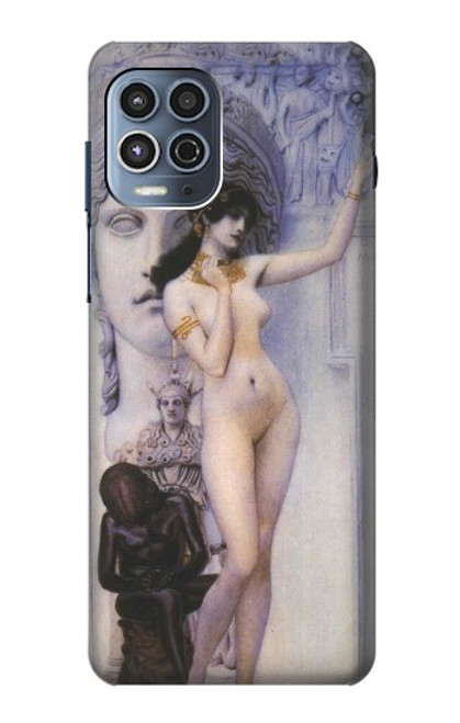 W3353 Gustav Klimt Allégorie de la sculpture Etui Coque Housse et Flip Housse Cuir pour Motorola Moto G100