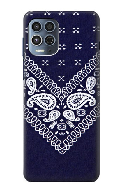 W3357 Marine Bleu Bandana Motif Etui Coque Housse et Flip Housse Cuir pour Motorola Moto G100