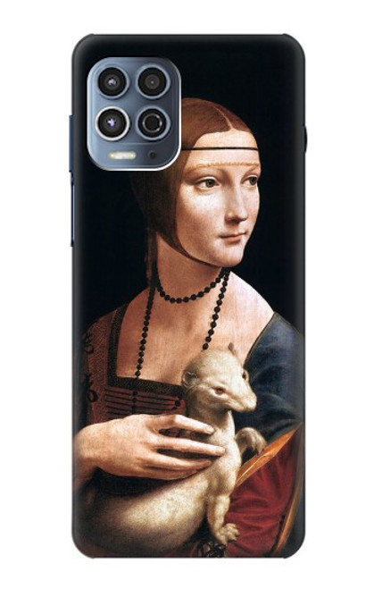 W3471 Lady hermine Leonardo da Vinci Etui Coque Housse et Flip Housse Cuir pour Motorola Moto G100