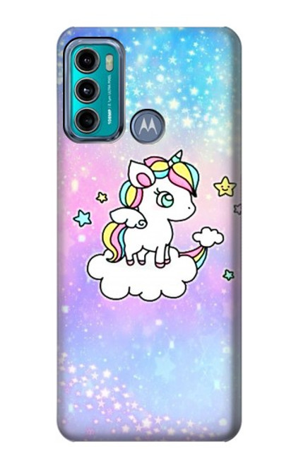 W3256 Mignon Licorne Etui Coque Housse et Flip Housse Cuir pour Motorola Moto G60, G40 Fusion