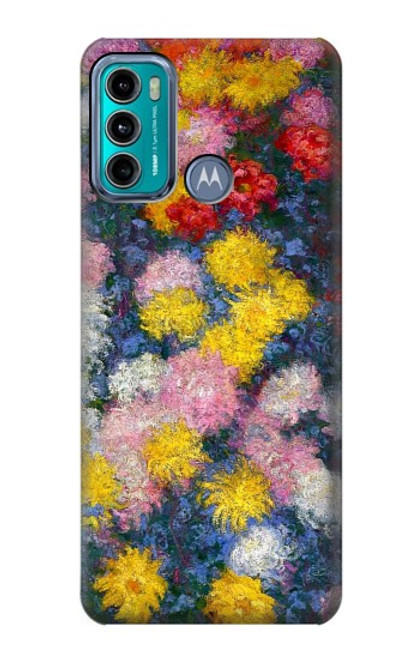 W3342 Claude Monet Chrysanthèmes Etui Coque Housse et Flip Housse Cuir pour Motorola Moto G60, G40 Fusion