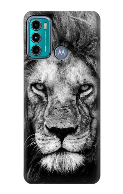 W3372 Lion Visage Etui Coque Housse et Flip Housse Cuir pour Motorola Moto G60, G40 Fusion