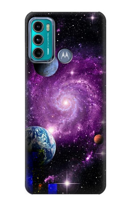 W3689 Planète spatiale Galaxy Etui Coque Housse et Flip Housse Cuir pour Motorola Moto G60, G40 Fusion