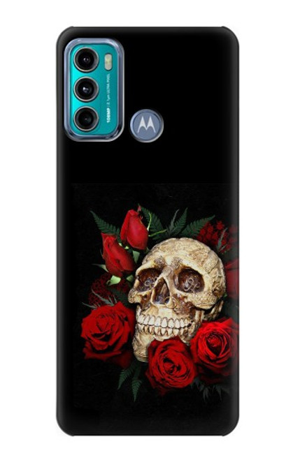W3753 Roses de crâne gothique sombre Etui Coque Housse et Flip Housse Cuir pour Motorola Moto G60, G40 Fusion