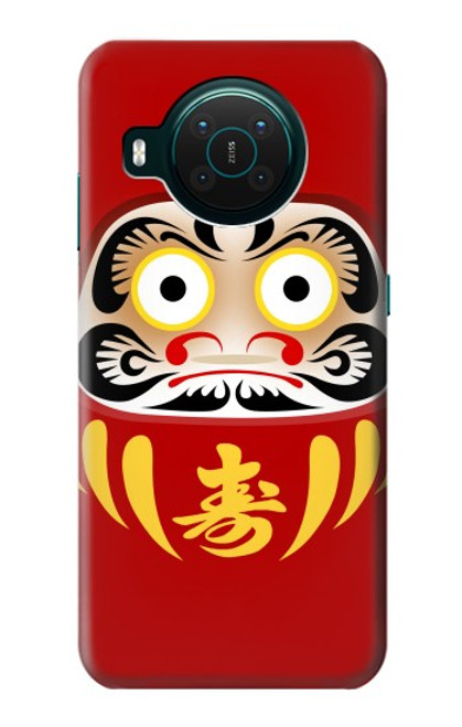 W3045 Japon Bonne chance Daruma Poupée Etui Coque Housse et Flip Housse Cuir pour Nokia X10