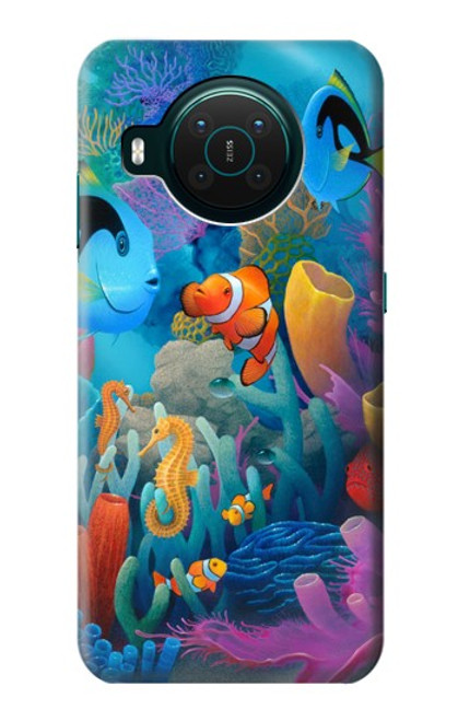 W3227 Monde sous-marin Dessin animé Etui Coque Housse et Flip Housse Cuir pour Nokia X10