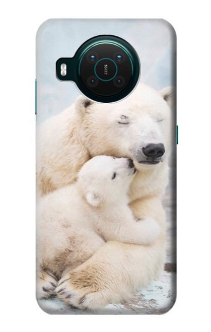 W3373 Famille d'ours polaire Etui Coque Housse et Flip Housse Cuir pour Nokia X10