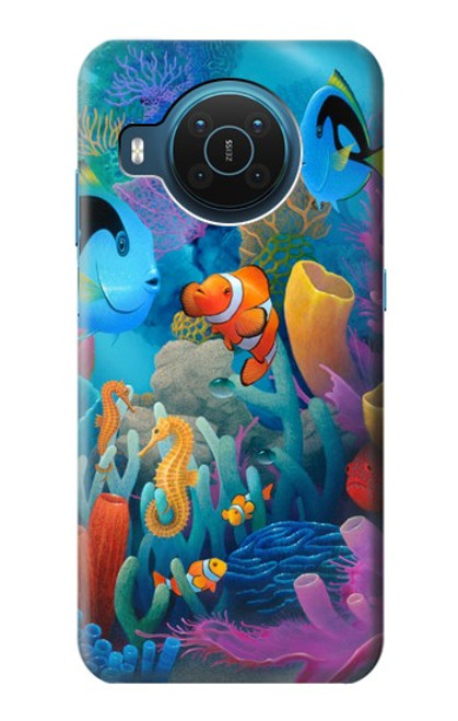 W3227 Monde sous-marin Dessin animé Etui Coque Housse et Flip Housse Cuir pour Nokia X20