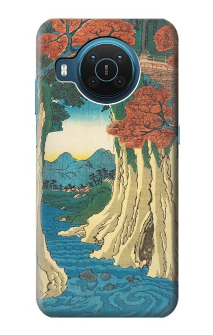 W3348 Utagawa Hiroshige Le singe Pont Etui Coque Housse et Flip Housse Cuir pour Nokia X20