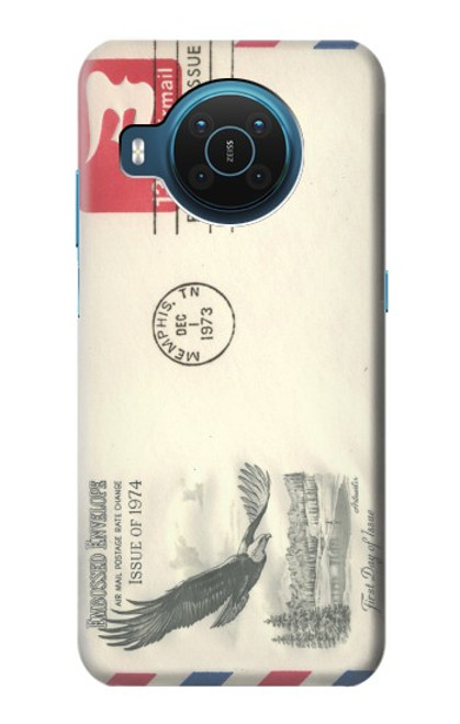 W3551 Art de l'millésimé de la poste enveloppe aérienne Etui Coque Housse et Flip Housse Cuir pour Nokia X20
