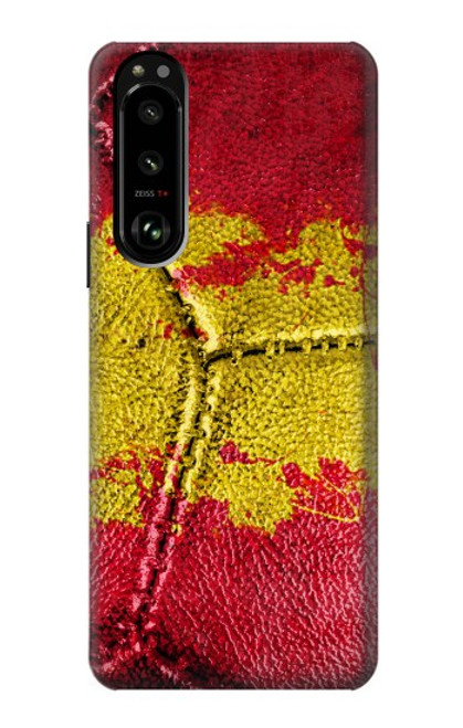 W3315 Espagne Drapeau graphique Football Millésime Etui Coque Housse et Flip Housse Cuir pour Sony Xperia 5 III