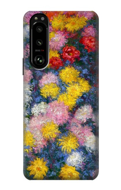 W3342 Claude Monet Chrysanthèmes Etui Coque Housse et Flip Housse Cuir pour Sony Xperia 5 III
