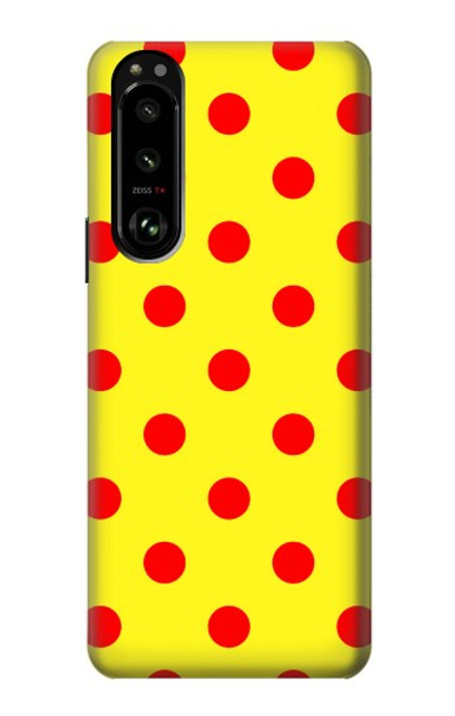 W3526 Rouge tache à pois Etui Coque Housse et Flip Housse Cuir pour Sony Xperia 5 III