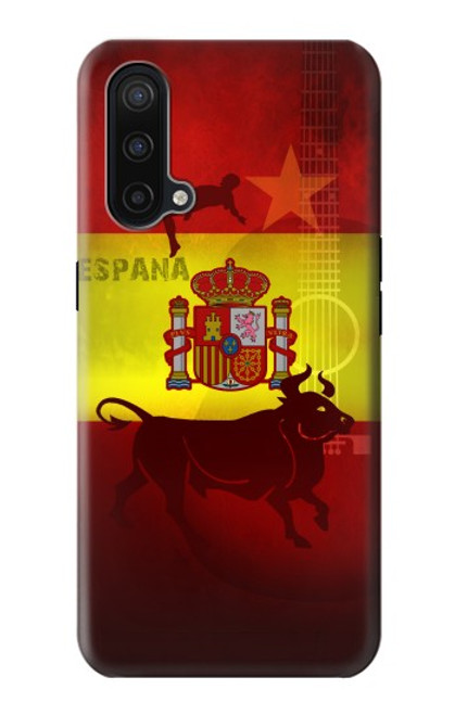 W2984 Espagne Football Football Etui Coque Housse et Flip Housse Cuir pour OnePlus Nord CE 5G