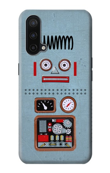 W3040 Retro Robot Jouet Etui Coque Housse et Flip Housse Cuir pour OnePlus Nord CE 5G