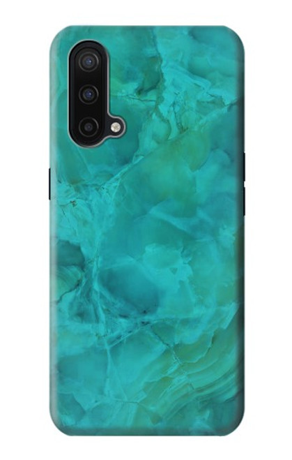 W3147 Aqua Marbre Pierre Etui Coque Housse et Flip Housse Cuir pour OnePlus Nord CE 5G