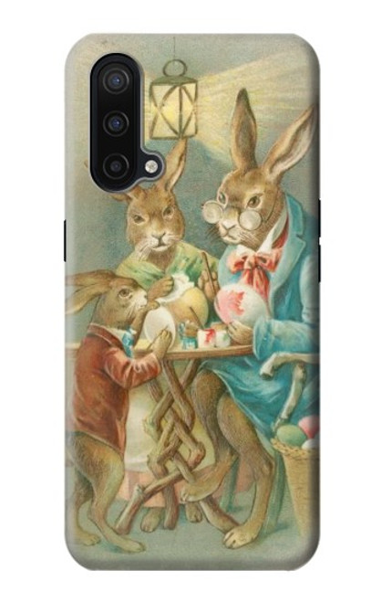 W3164 Famille Lapin de Pâques Etui Coque Housse et Flip Housse Cuir pour OnePlus Nord CE 5G