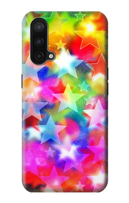 W3292 Coloré Disco étoile Etui Coque Housse et Flip Housse Cuir pour OnePlus Nord CE 5G