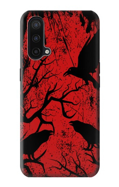 W3325 Corbeau Noir Sang Arbre Etui Coque Housse et Flip Housse Cuir pour OnePlus Nord CE 5G