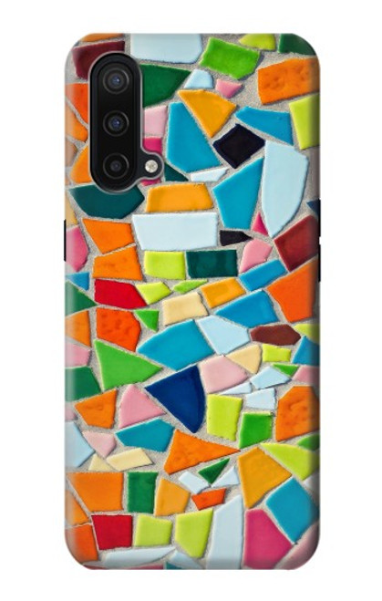 W3391 Art abstrait carreaux de mosaïque graphique Etui Coque Housse et Flip Housse Cuir pour OnePlus Nord CE 5G