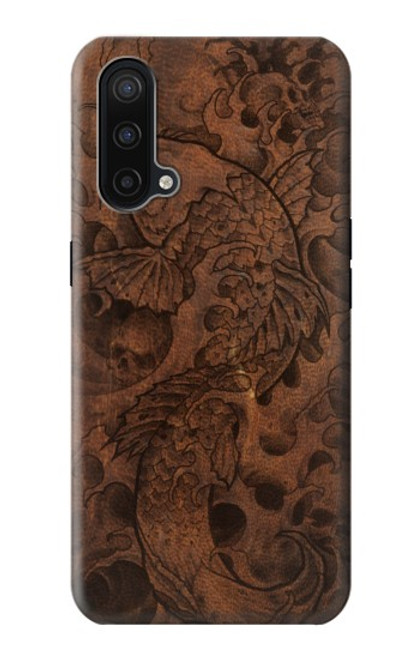 W3405 Graphique poisson Tatouage cuir Imprimer Etui Coque Housse et Flip Housse Cuir pour OnePlus Nord CE 5G