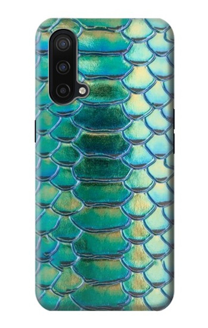 W3414 Vert Serpent Échelle graphique Imprimer Etui Coque Housse et Flip Housse Cuir pour OnePlus Nord CE 5G