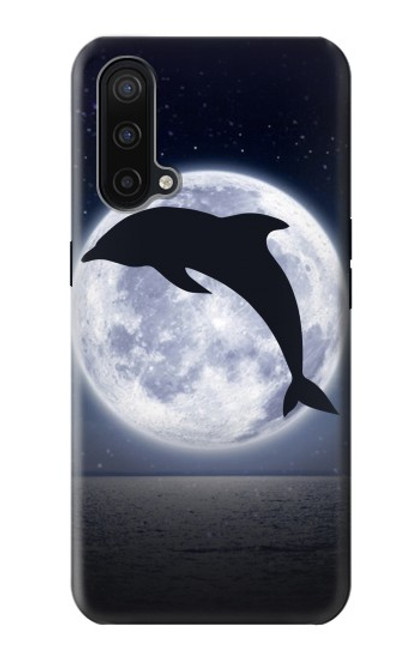 W3510 Dauphin Lune Nuit Etui Coque Housse et Flip Housse Cuir pour OnePlus Nord CE 5G