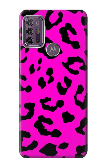 W1850 Motif rose Léopard Etui Coque Housse et Flip Housse Cuir pour Motorola Moto G10 Power