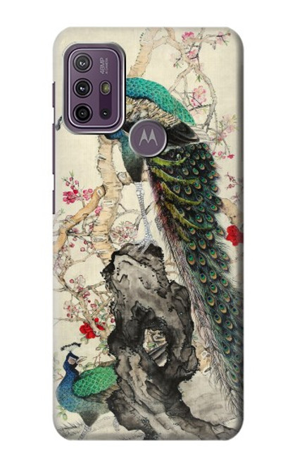 W2086 Peinture Paon Etui Coque Housse et Flip Housse Cuir pour Motorola Moto G10 Power