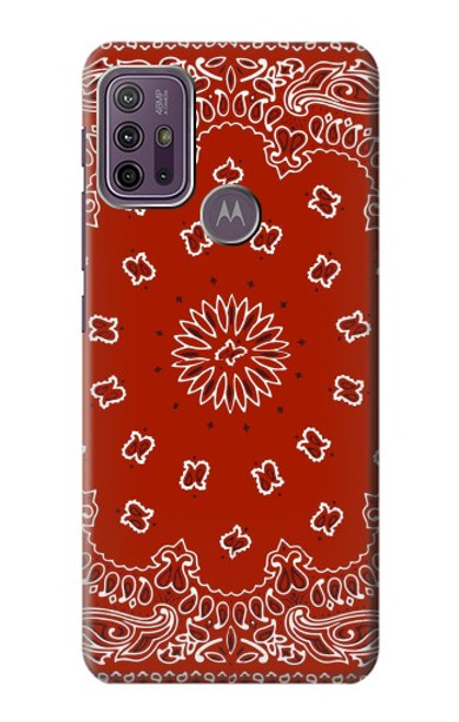 W3355 Motif Bandana Rouge Etui Coque Housse et Flip Housse Cuir pour Motorola Moto G10 Power